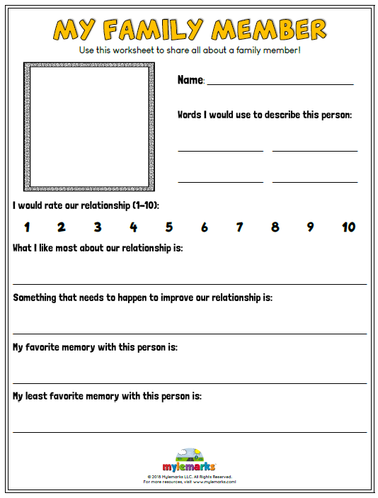 Emotionally Focused Family Therapy Worksheets