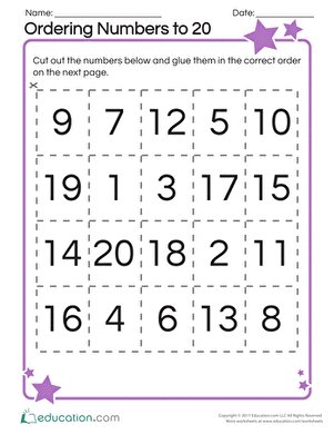 Ordering Numbers Worksheets Preschool