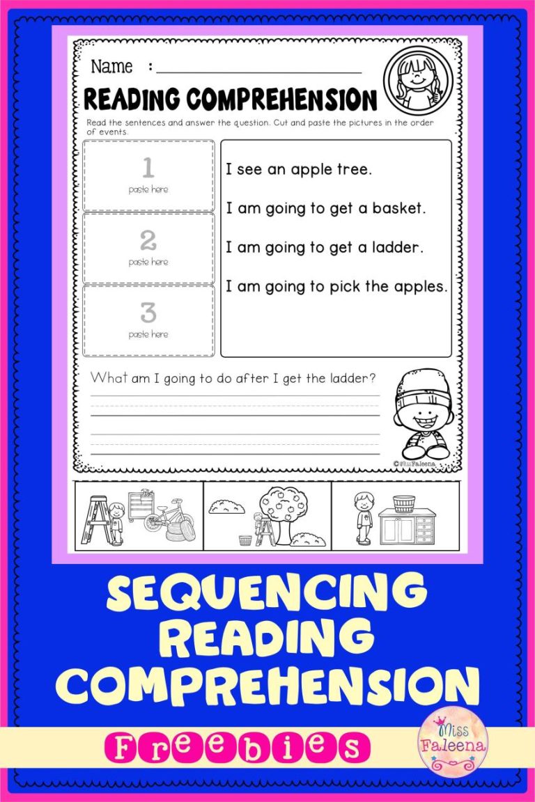 Kindergarten Sequencing Reading Comprehension Worksheets