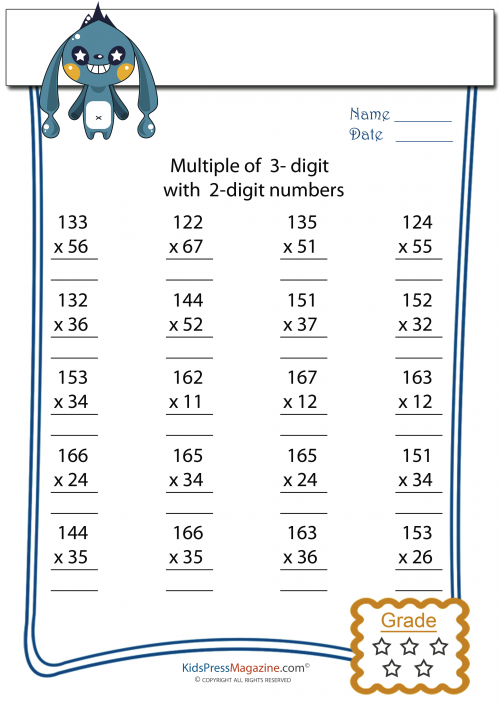 Multiplication Worksheet Pdf Grade 6