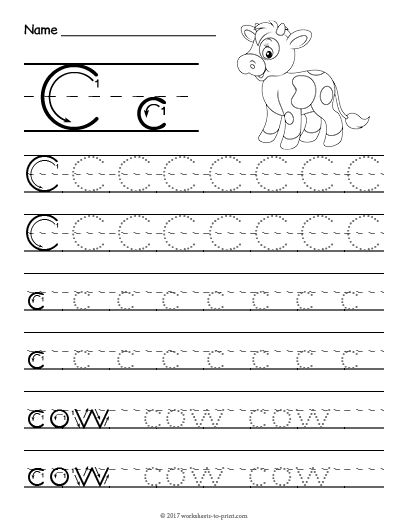 Free Printable Worksheets For Kindergarten Letter C