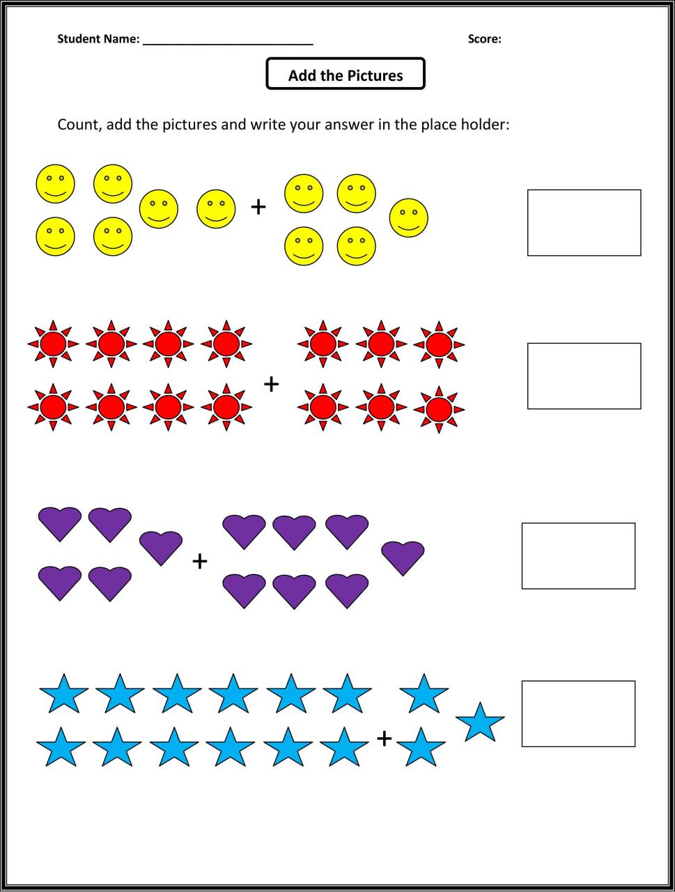 Math Color Worksheets 1St Grade