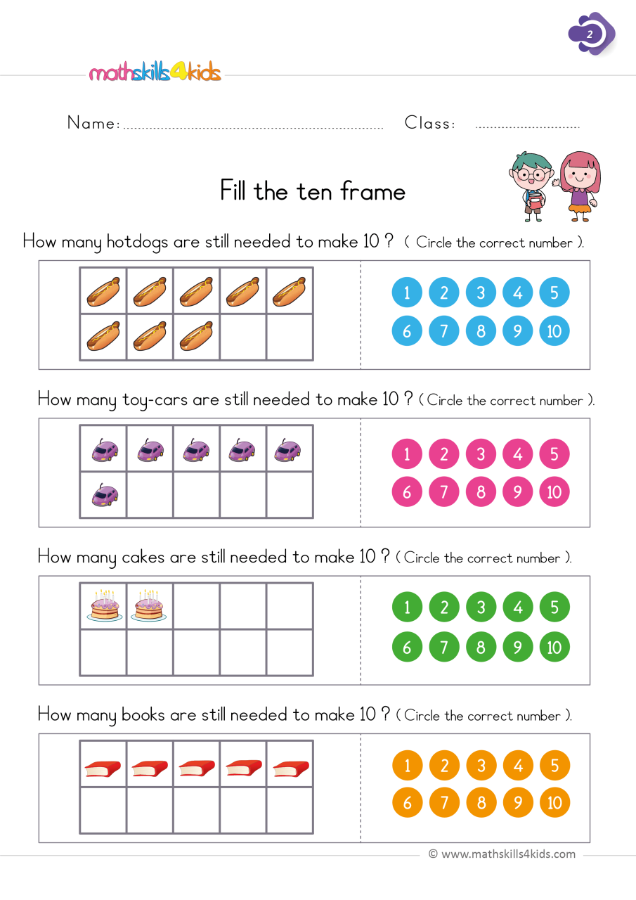 Math Games For Kindergarten Worksheets