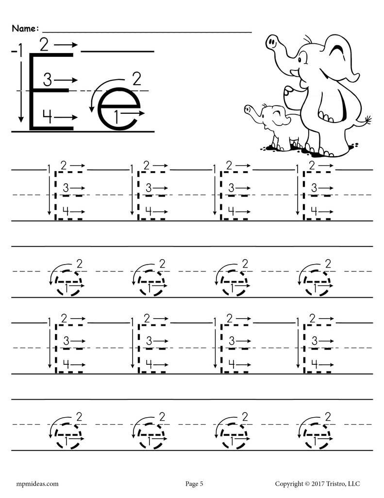 Free Printable Preschool Worksheets Tracing Letters E