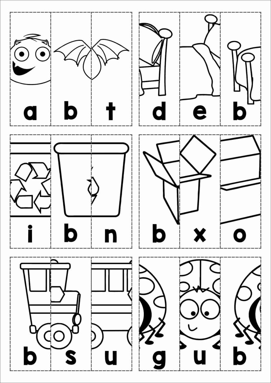 Cut And Paste Printable Cvc Worksheets