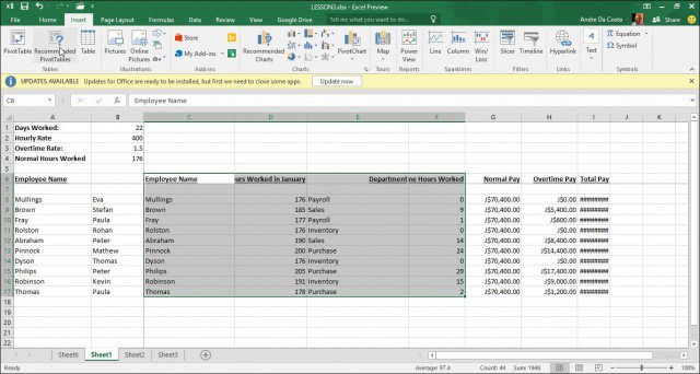 Can You Create A Pivot Table From Multiple Sheets Excel 2016