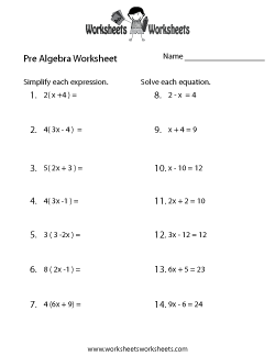 9th Grade Pre Algebra Review Worksheets