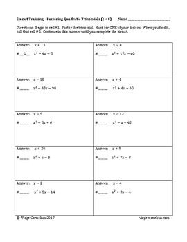 Precalculus Factoring Review Worksheet Answers