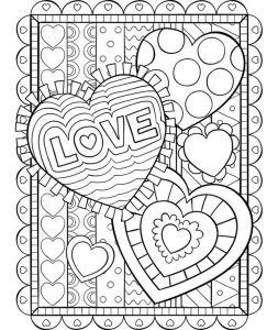 Valentine Hearts on Valentine coloring pages, Heart