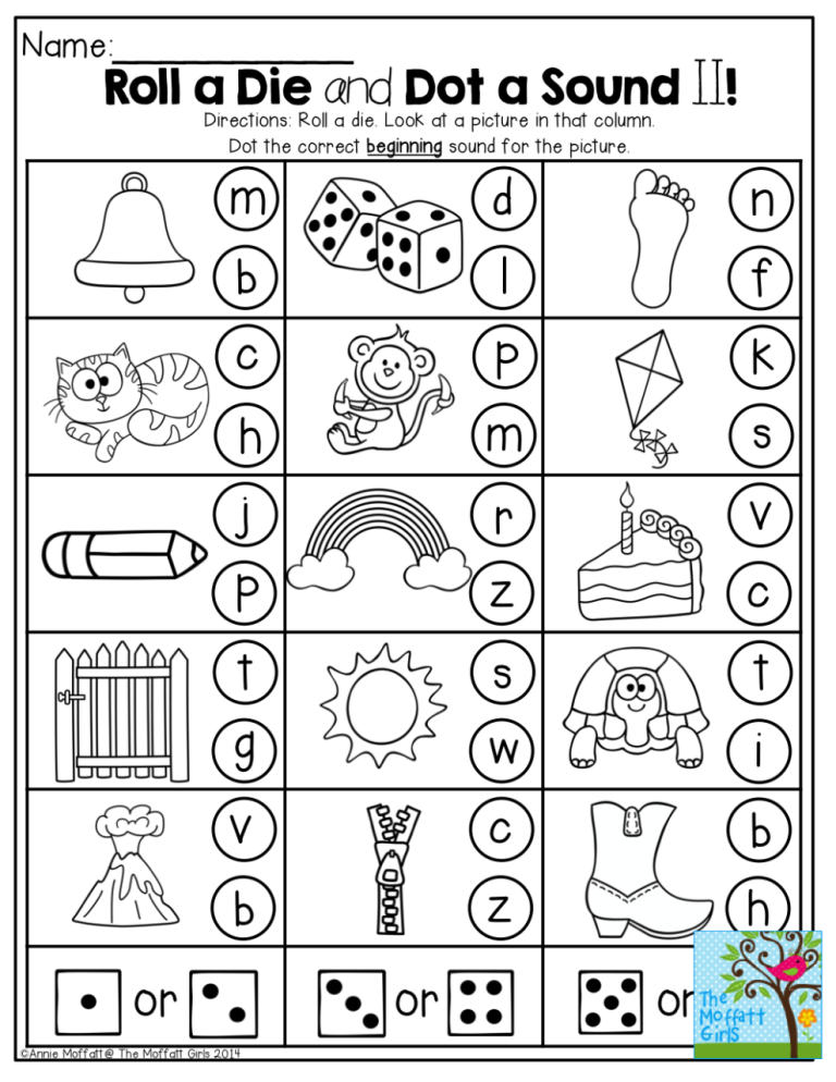Beginning Sounds Phonics Worksheets For Preschool
