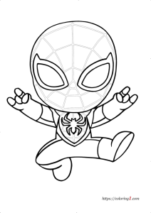 Cute Miles Morales Spiderman Coloring Pages 2 Free Coloring Sheets