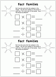Fact Families Multiplication / Division Worksheet Homeschool Helper