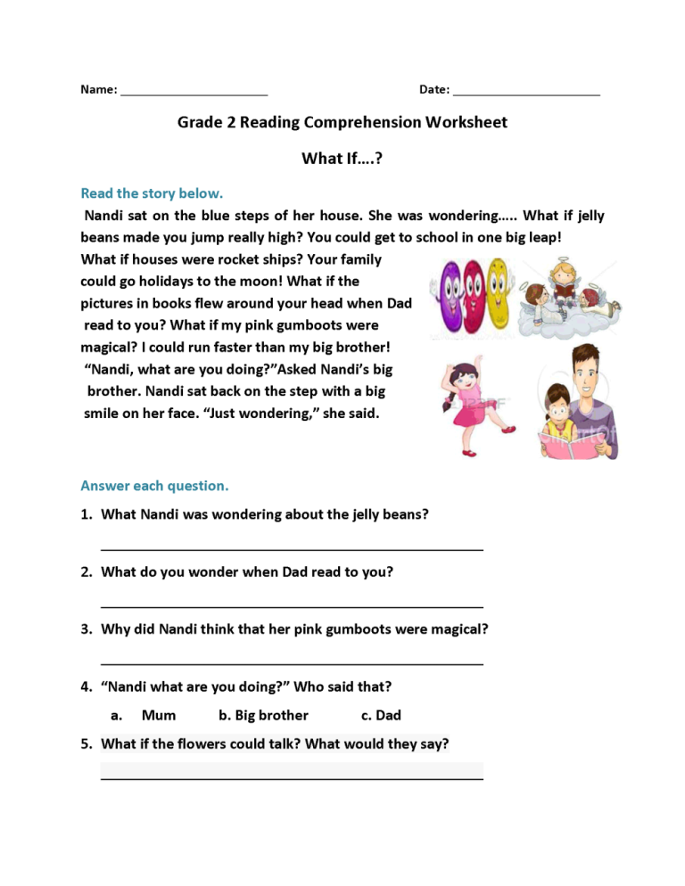 Reading Comprehension Worksheets For Grade 2 Pdf With Answers