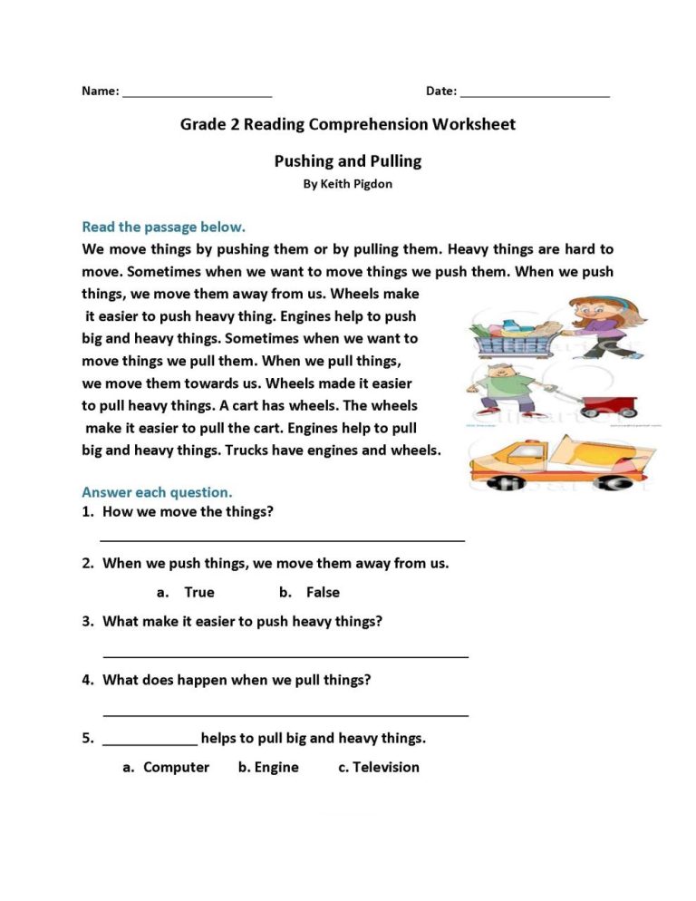 Printable Reading Worksheets For 2Nd Grade