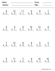 11 Best Images of 1 Through 12 Multiplication Worksheets 2nd Grade