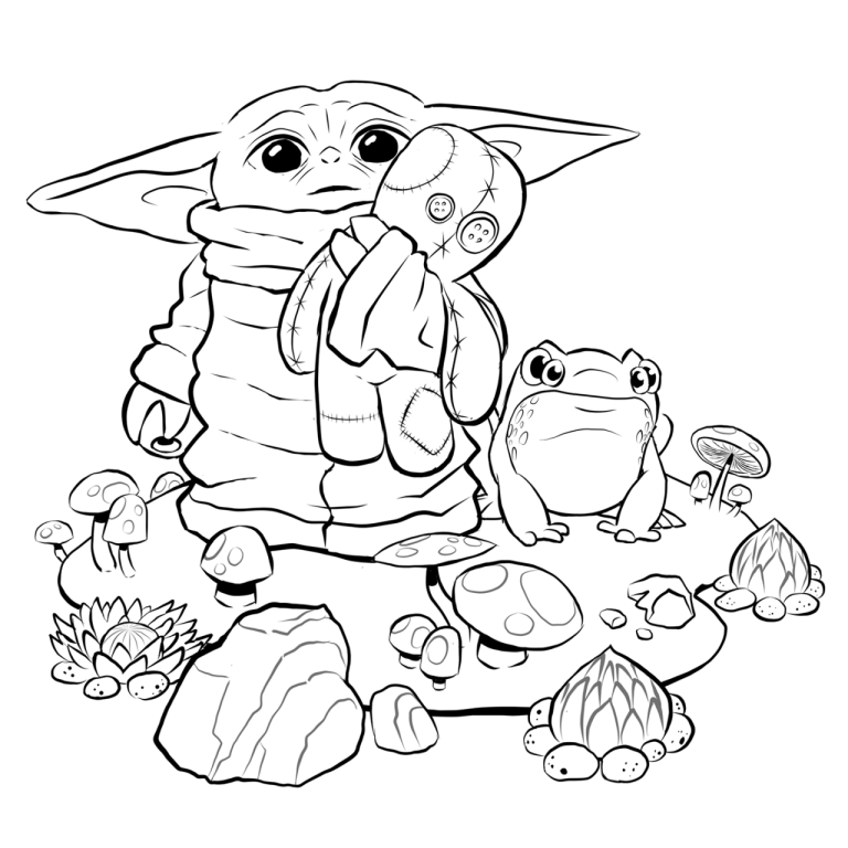 Baby Yoda Coloring Pages Cute