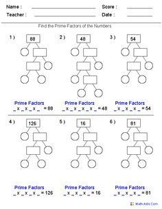 Fifth Grade Prime Factorization Worksheets Pdf With Answers