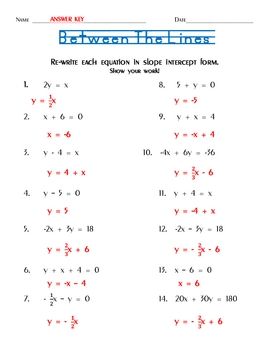 Linear Equations Review Worksheet 2 Answer Key