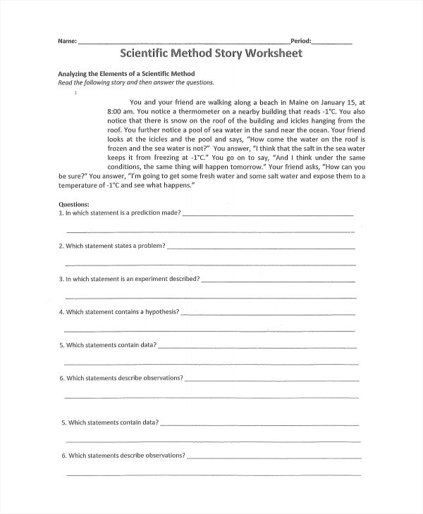Scientific Method Worksheet Pdf Answer Key