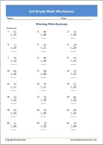 Free 3rd Grade Math Worksheets PDF Printable Activities EduMonitor