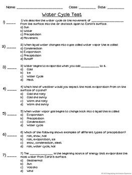 Water Cycle Questions Worksheet Answer Key
