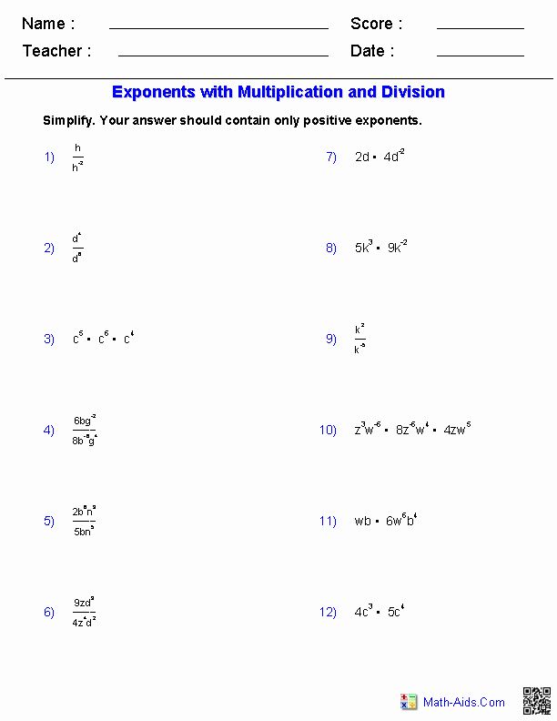 Multiplication And Division Worksheets With Answers