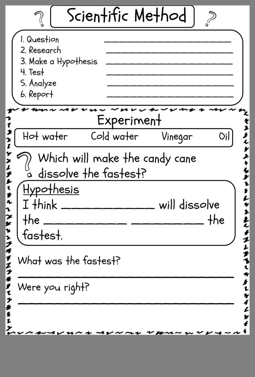 Scientific Method Worksheet 5th Grade Pdf