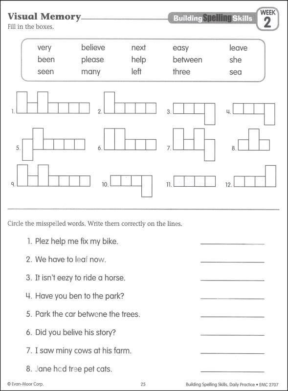 Spelling Activity Worksheets For Grade 3