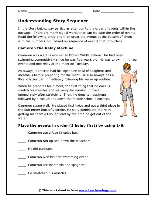 Reading Comprehension Sequencing Worksheets 5Th Grade
