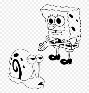 Spongebob And Gary Coloring Page Gary Spongebob Kids, HD Png Download