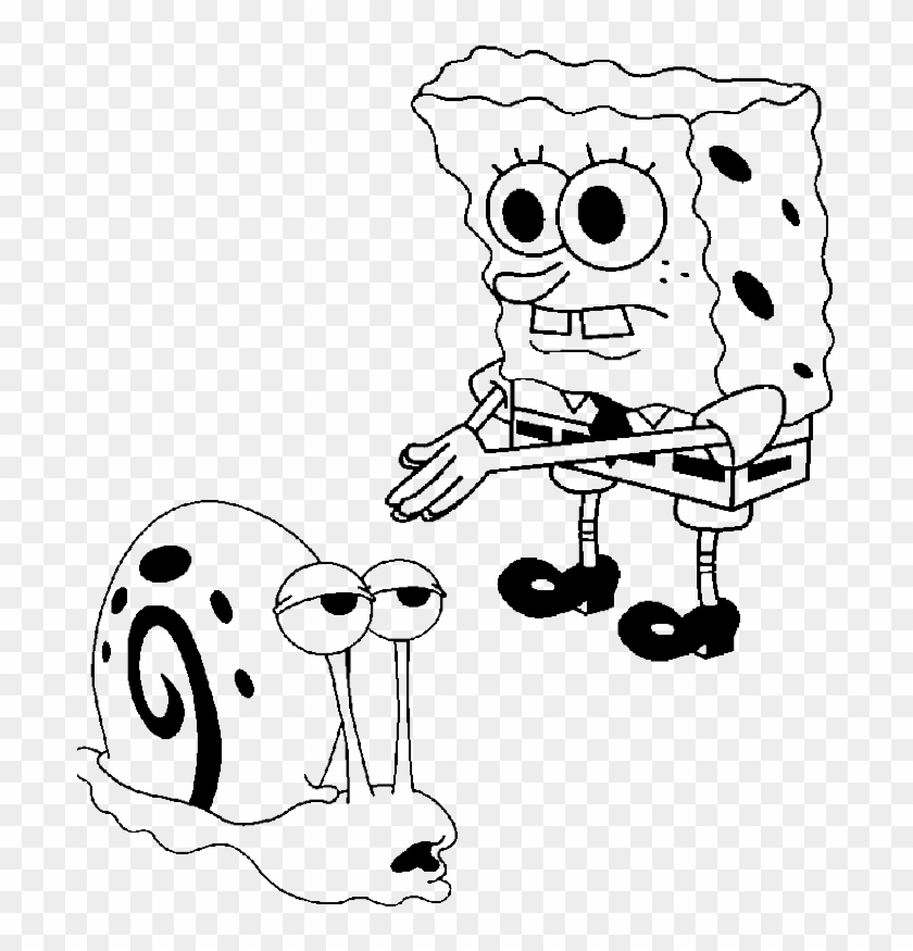 Spongebob And Gary Coloring Page Gary Spongebob Kids, HD Png Download