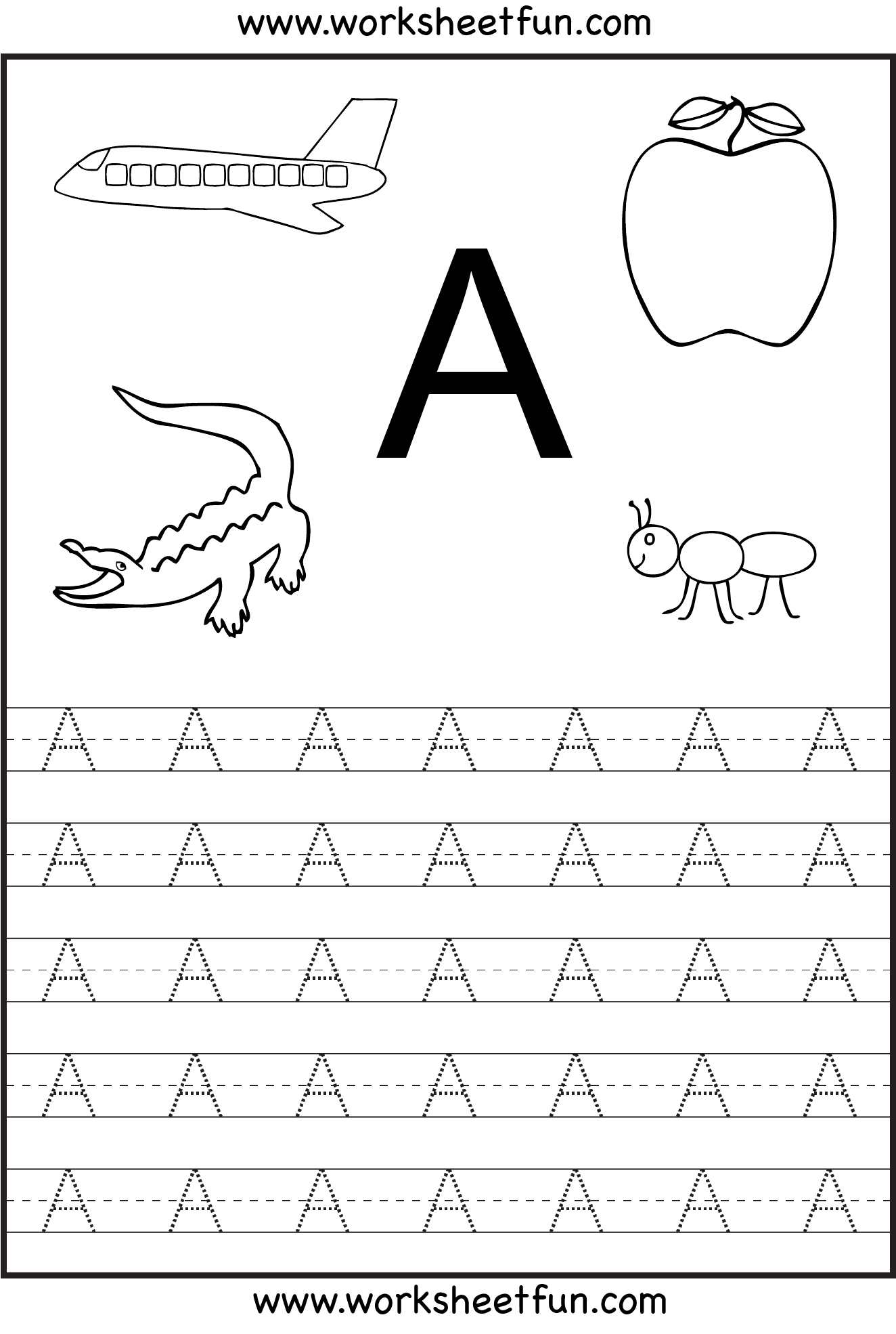 Alphabet Tracing Printable Worksheets For Kindergarten