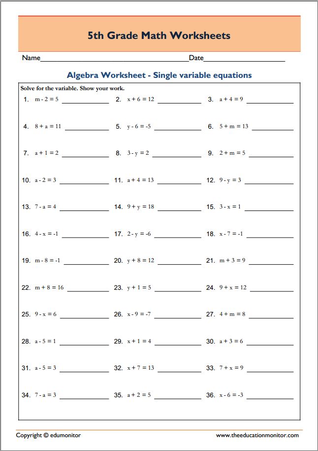 Multiplication Facts Worksheets 5Th Grade