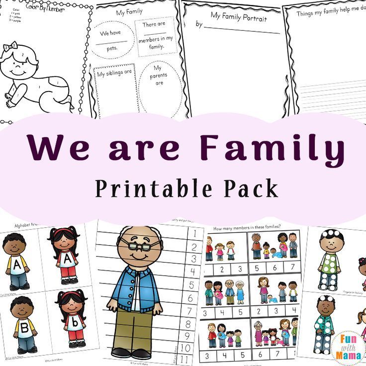 Family Activities Worksheets For Kids