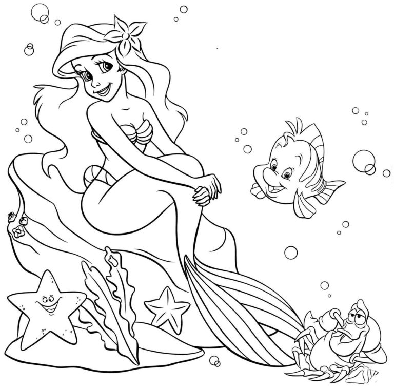 Mermaid Coloring Pages Ariel