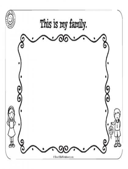 My Family Worksheets For Kids