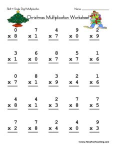 Single Digit Multiplication Worksheet Multiplication worksheets