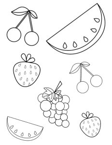 FREE Summer Fruits Coloring Page PDF for Toddlers & Preschoolers