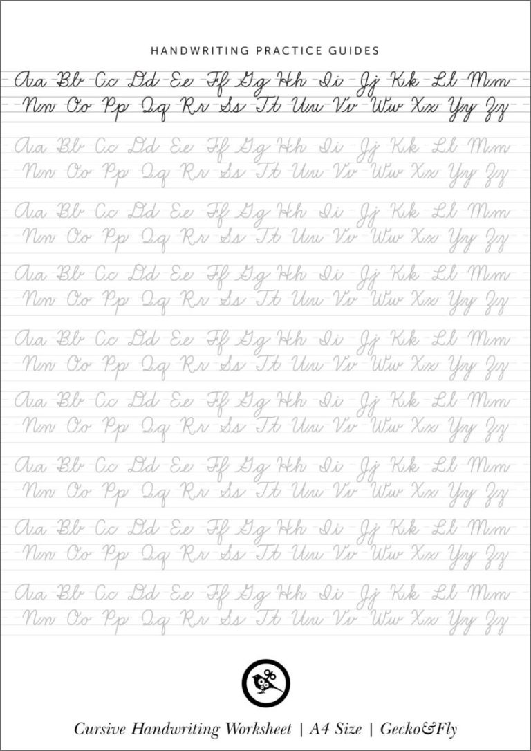 Alphabet Handwriting Practice Sheets For Adults