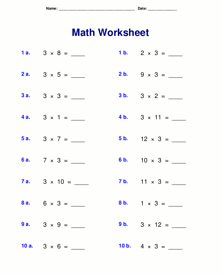 3rd Grade Multiplication Worksheets Best Coloring Pages For Kids