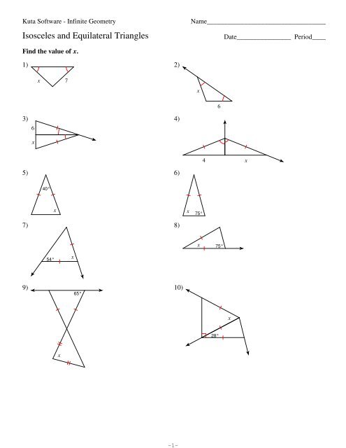 Similar Triangles Worksheet Pdf Kuta