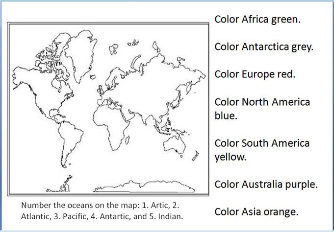 Sixth Grade Free Printable Worksheets On Continents And Oceans