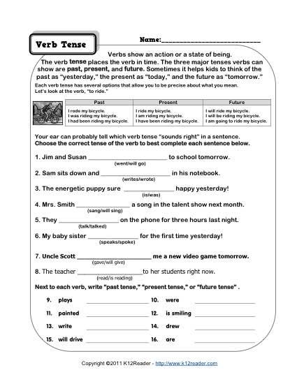 5th Grade Verbs Worksheets For Grade 5