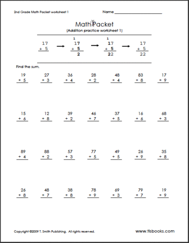 Printable Math Practice Worksheets 2nd Grade