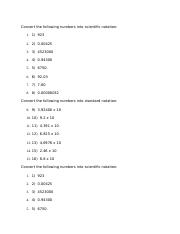 Scientific Notation Worksheet W313 Answer Key