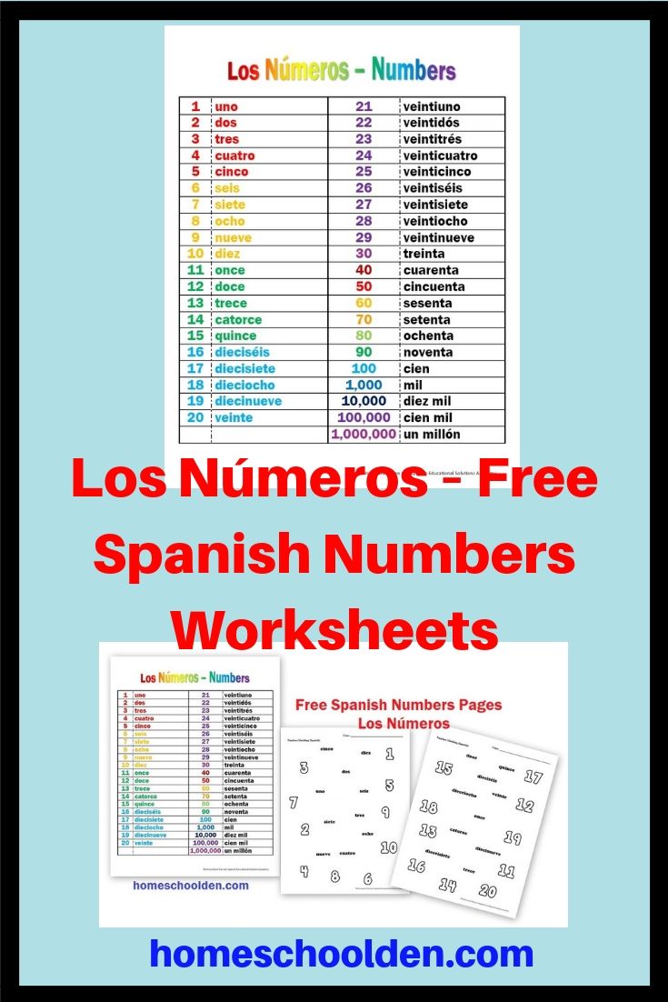 Spanish Numbers Worksheet Pdf