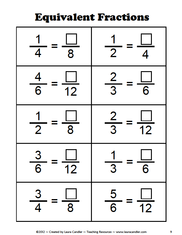 6th Grade Equivalent Fractions Worksheet Answers
