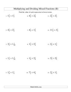 Multiplying Fractions Worksheets With Answers Pdf Thekidsworksheet