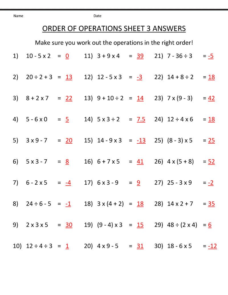 Math Sheets For 6th Graders