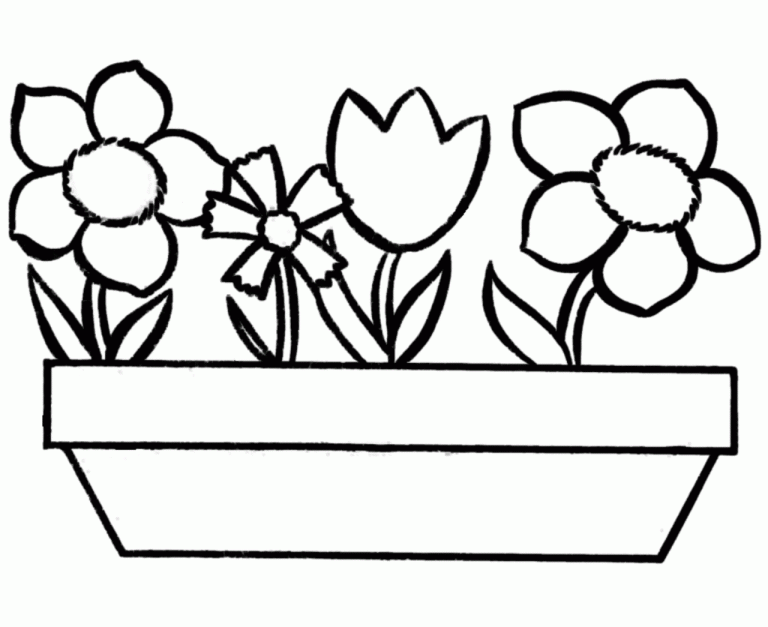 Coloring Pages Flowers Easy
